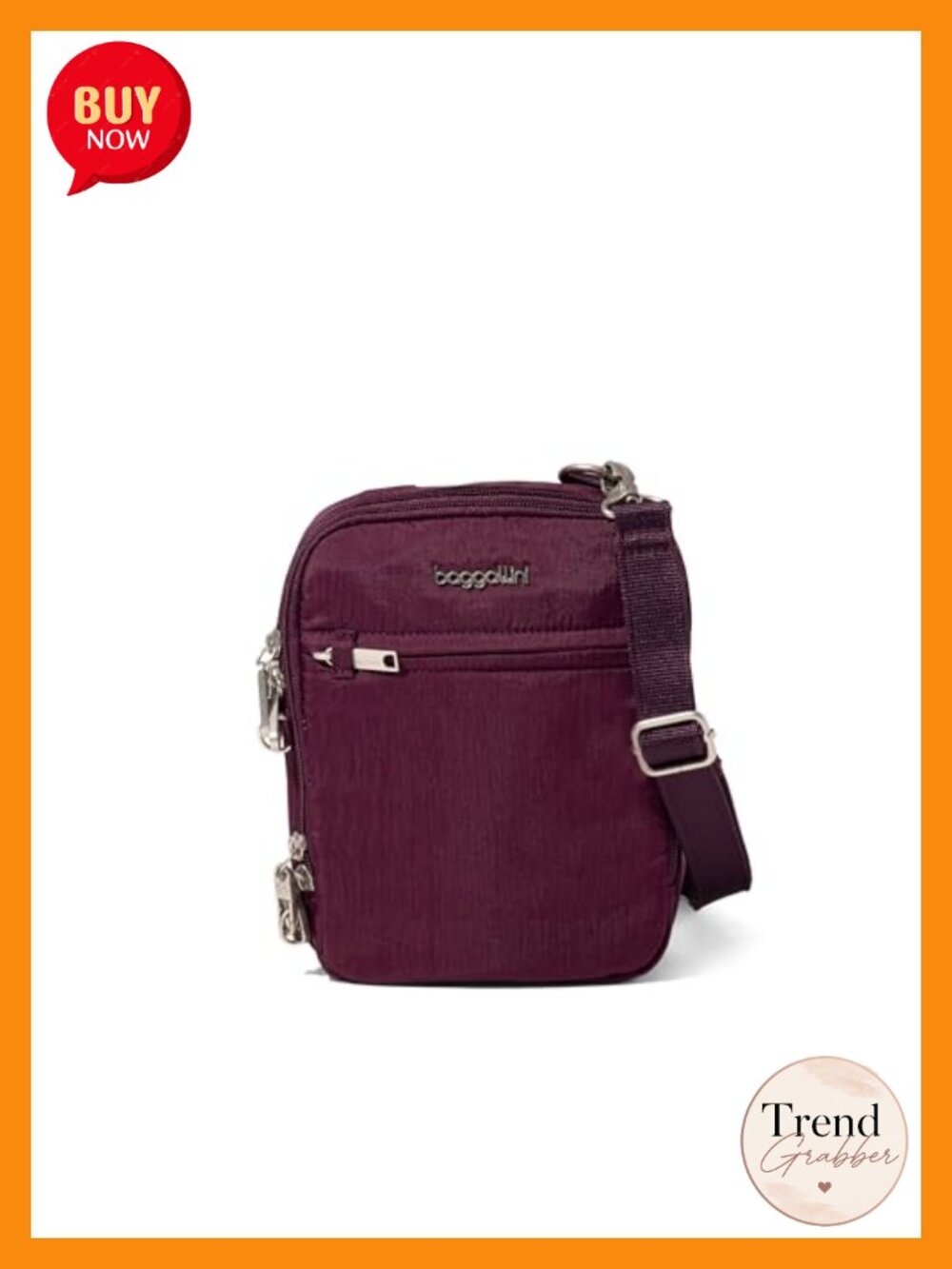 Anti-theft Crossbody Bag with RFID Locking Zippers Cut-resistant Strap